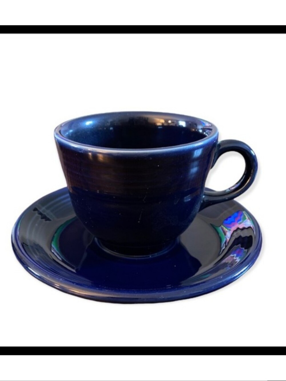 Fiesta Cobalt Blue Teacup With Saucer